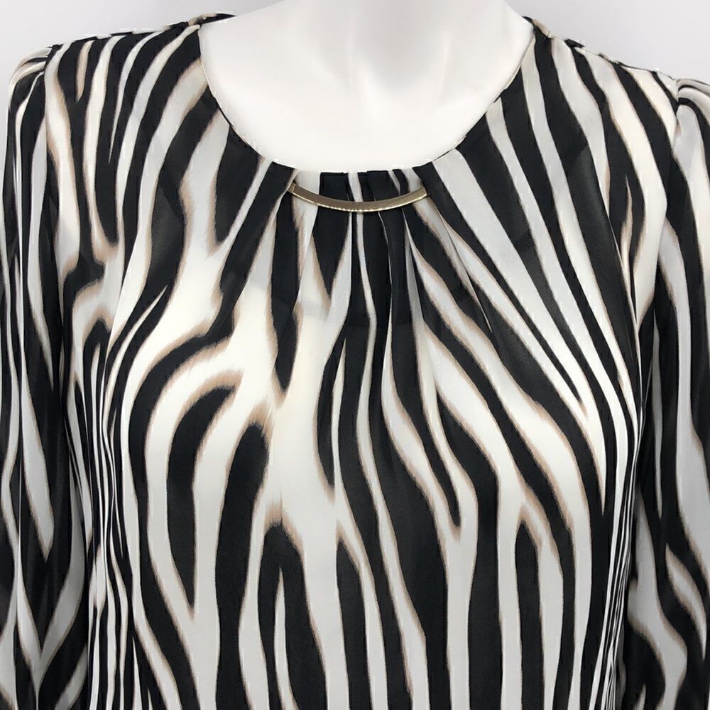 Worthington XL animal print long sleeve blouse